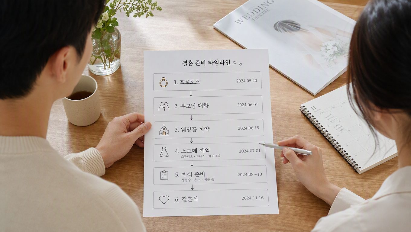 결혼준비 단계별 시작과 예약 순서